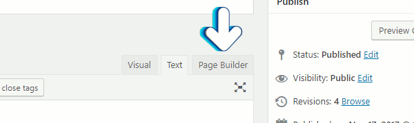 page builder tab