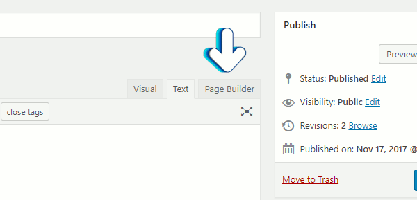 Page Builder tab