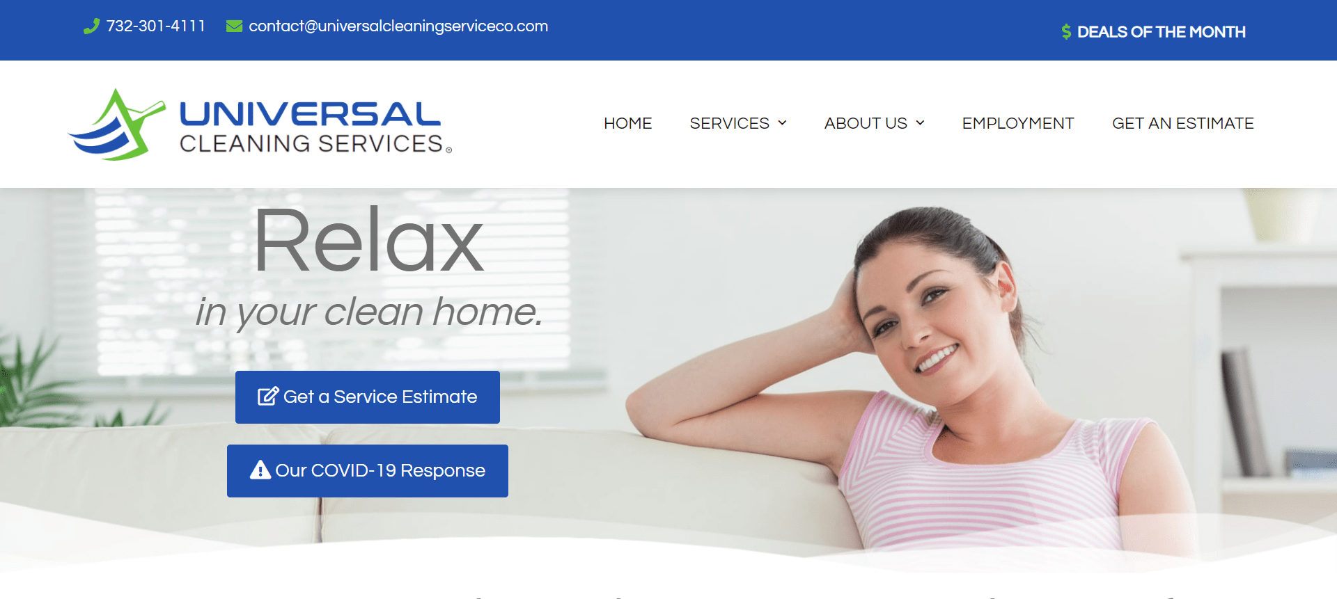 Universal Cleaning Services homepage image