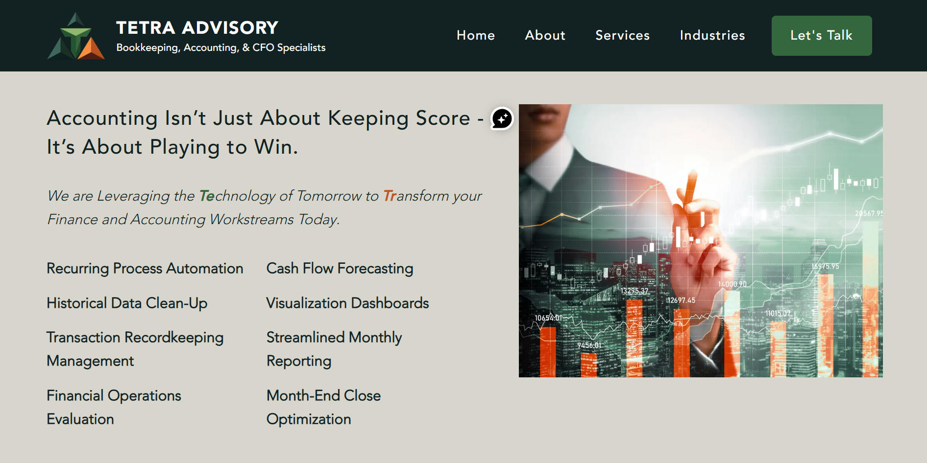 Tetra Advisory LLC homepage screenshot